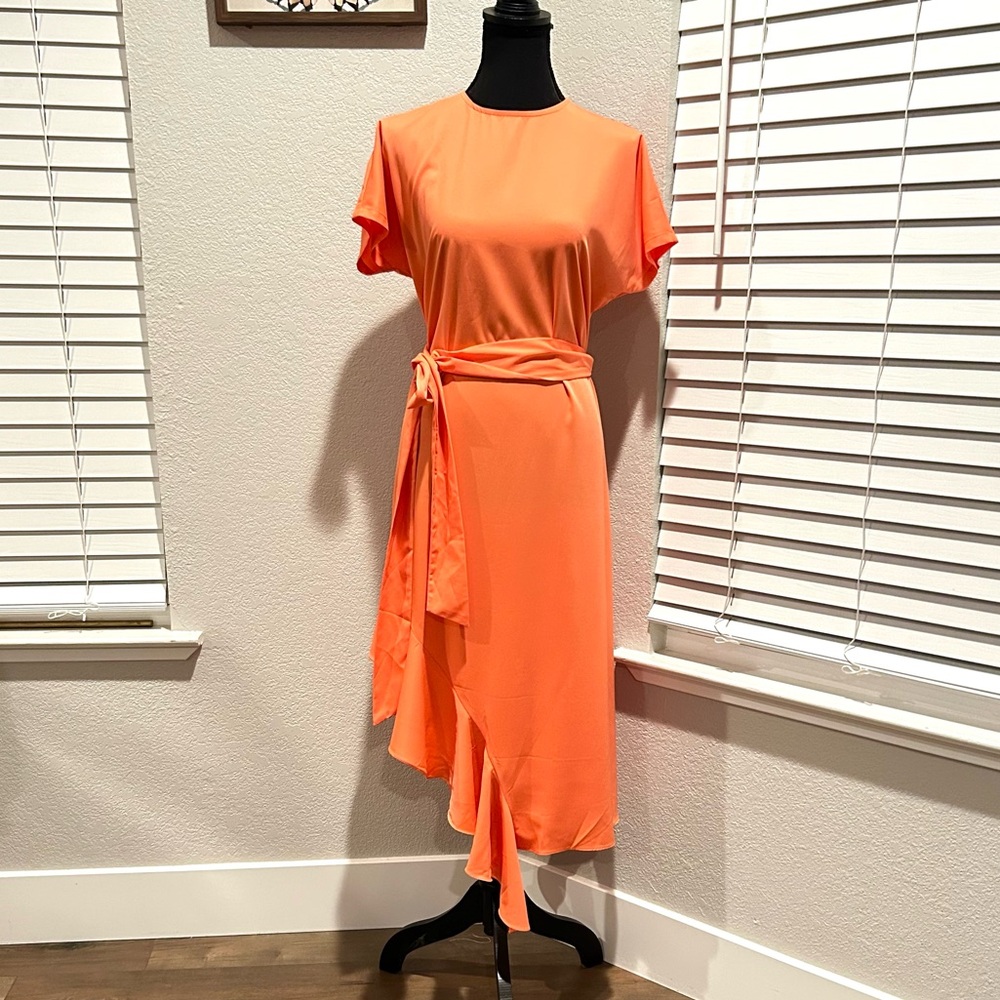 Asymmetrical Orange Dress
